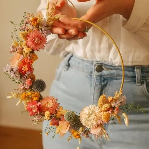 atelier couronne fleurs sechees